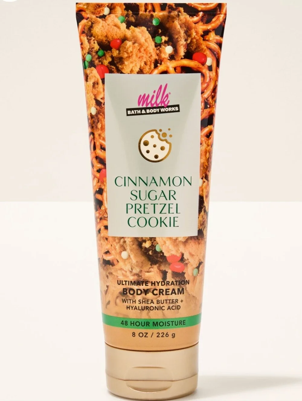 Bath & Body Works Milk Cinnamon Sugar Pretzel Cookie Body Cream 8oz NEW RARE